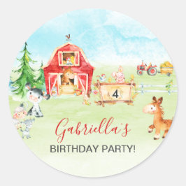 Adesivo Aniversário de criança do estaleiro e de animais d