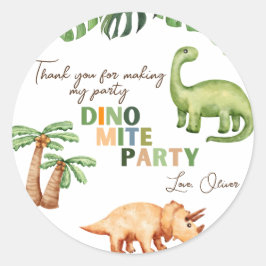 Adesivo Aniversário de criança do partido Dino-mite
