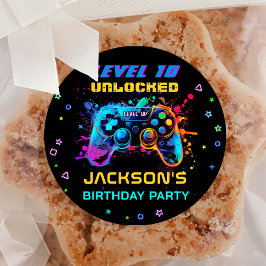Adesivo Aniversário de criança Nível Superior do Jogo em V