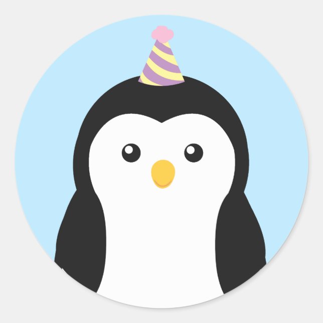 Adesivo Aniversário de criança Pinguim Cujo (Frente)