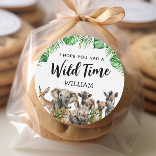 Adesivo Aniversário de criança Safari Obrigado