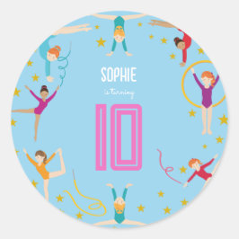 Adesivo Aniversário de desportista de acrobacias e ginásti