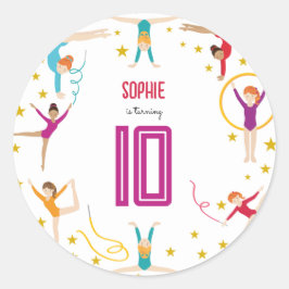 Adesivo Aniversário de desportista de acrobacias e ginásti