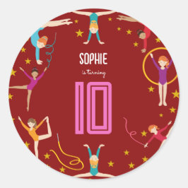 Adesivo Aniversário de desportista de acrobacias e ginásti