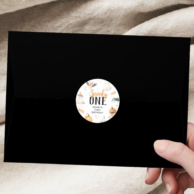 Adesivo Aniversário de Dia das Bruxas Spooky (Criador carregado)