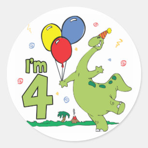 Adesivo Aniversário de Dino 4o
