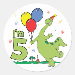 Adesivo Aniversário de Dino 5o