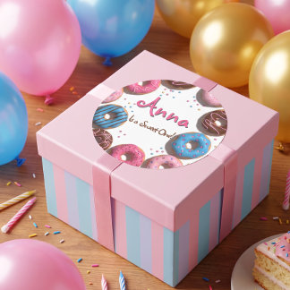 Adesivo Aniversário de Donut Doce