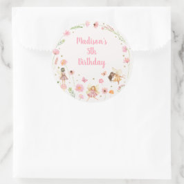 Adesivo Aniversário de Floral do Jardim das Fadas Magnétic