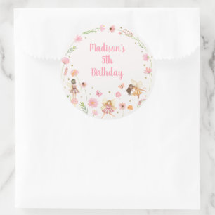 Adesivo Aniversário de Floral do Jardim das Fadas Magnétic