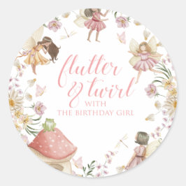 Adesivo Aniversário de flores silvestres de fada