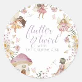 Adesivo Aniversário de flores silvestres de fada