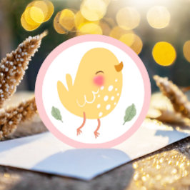 Adesivo Aniversário de frango com Páscoa de Fazenda de Pin
