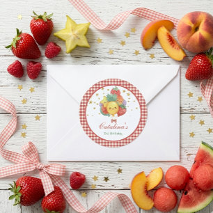 Adesivo Aniversário de Fruta Doce   Festa Infantil Tropica