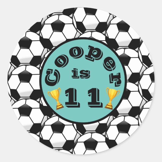 Adesivo Aniversário de futebol azul (Frente)