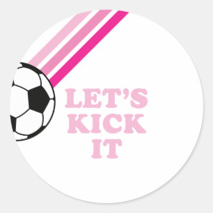Adesivo Aniversário de Futebol Listras Rosa Vamos Chutar