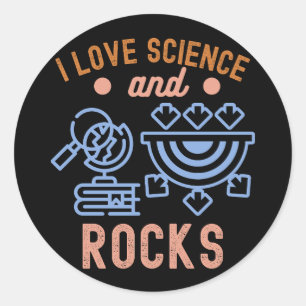 Adesivo Aniversário de Geologia, Eu Amo Ciência e Rochas