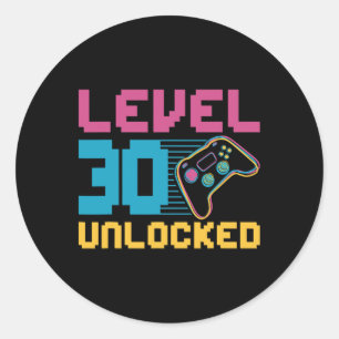 Adesivo Aniversário de jogos desbloqueados do nível 30