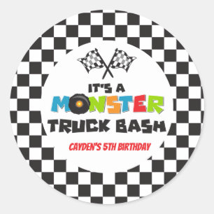 Adesivo Aniversário de monstros de caminhão monstro