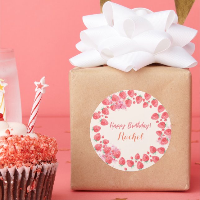 Adesivo Aniversário de Morango (Festa)