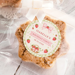 Adesivo Aniversário de Morango Doce Fruta