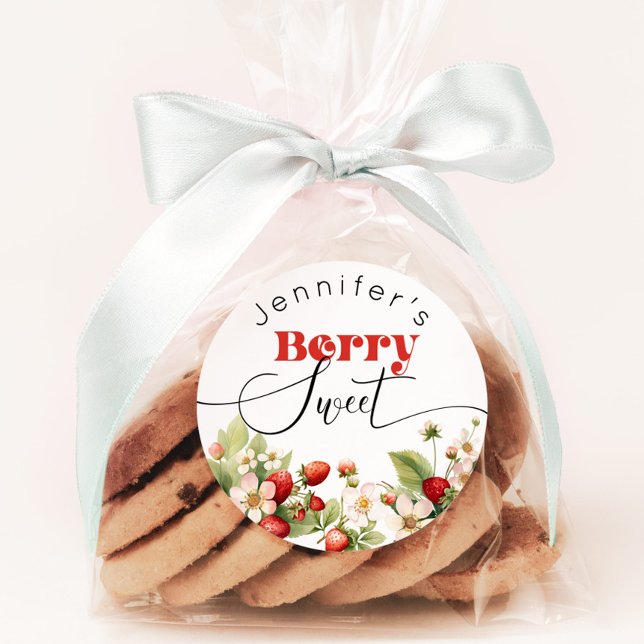 Adesivo Aniversário de Morango doce Fruta (Criador carregado)