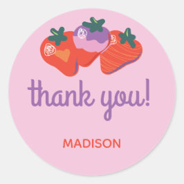 Adesivo Aniversário de Morango Especial de Berry - Rosa