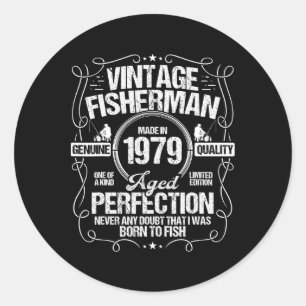 Adesivo Aniversário de Pesca de 1979 para Pescador Nasciod