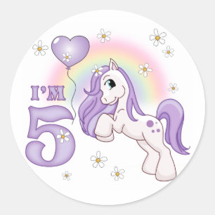Adesivo Aniversário de Pony 5 Bonito