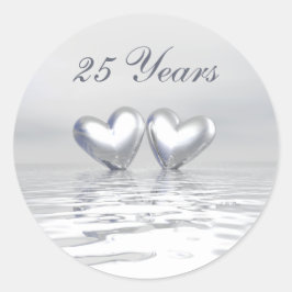 Adesivo Aniversário de Prata Corações