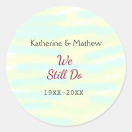 Adesivo Aniversário de renovação de Vow do greenpastel ama