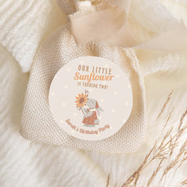 Adesivo Aniversário de Sunflower Bunny Rabbit