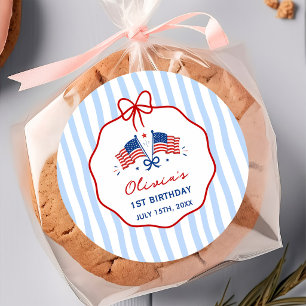 Adesivo Aniversário de Tema Patriótico do 4
