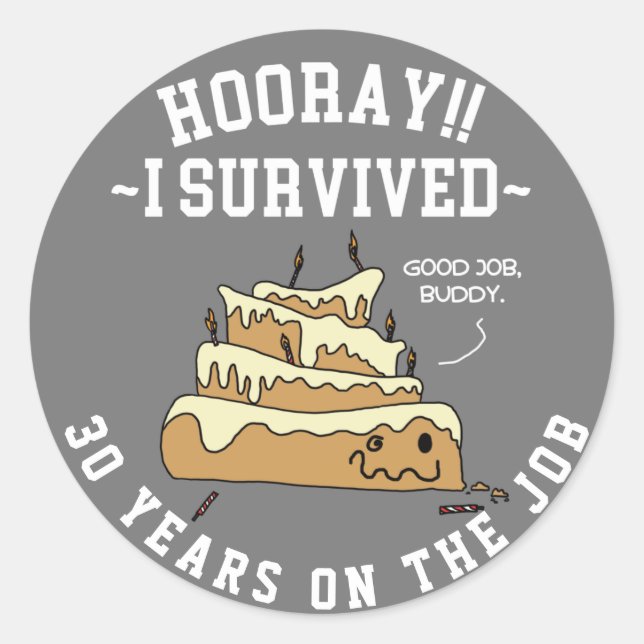 Adesivo Aniversário de Trabalho de Apreciação do Funcionár (Frente)