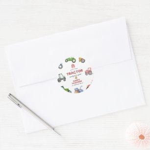 Adesivo Aniversário de trator aquarela de qualquer idade