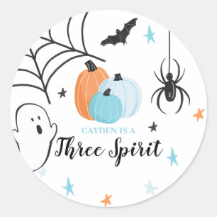 Adesivo Aniversário de três espíritos do Halloween Abóbora