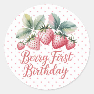 Adesivo Aniversário de um ano da Berry Morango Um Doce Ber