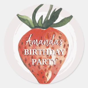Adesivo Aniversário de Um Ano Morango Berry