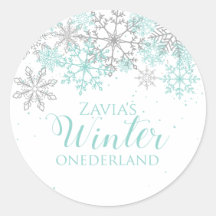 Aniversário de Um Ano Winter Onederland Azul Turqu