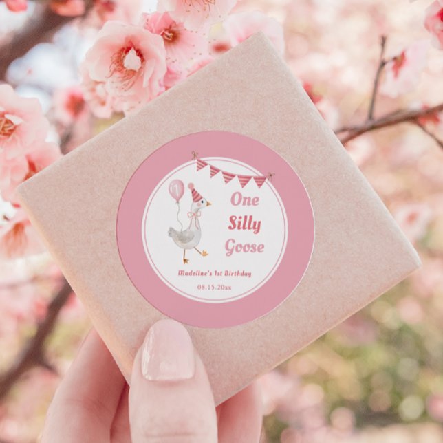 Adesivo Aniversário de uma Bobo de uma garota rosa (Criador carregado)