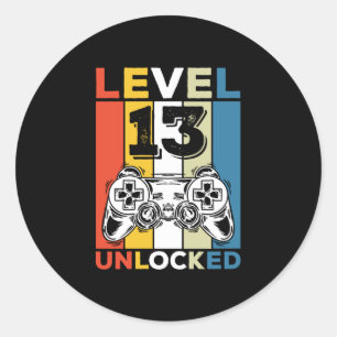 Adesivo Aniversário Desbloqueado Nível 13 13 Jogos Vintage