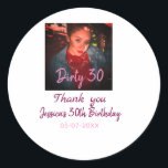 Adesivo Aniversário Dirty 30 adicionar nome rosa adicionar<br><div class="desc">Design para casal amor</div>
