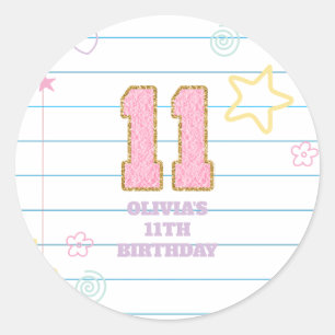 Adesivo Aniversário do 11 do notebook com patch pastel de