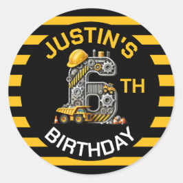 Adesivo Aniversário do 6 de Construção de Cuja Construção