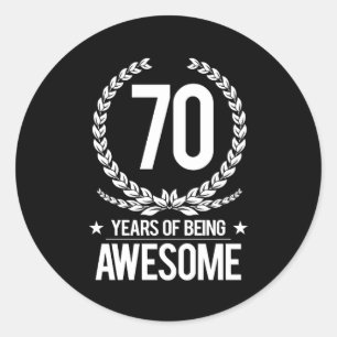 Adesivo aniversário do 70 (70 anos de ser impressionantes