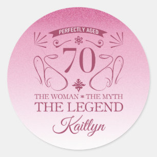 Adesivo Aniversário do 70 de Feliz Fofo Personalizado