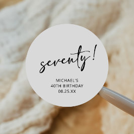 Adesivo Aniversário do 70 de Quarto Branco e Preto