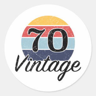 Adesivo Aniversário do 70 de Vintage