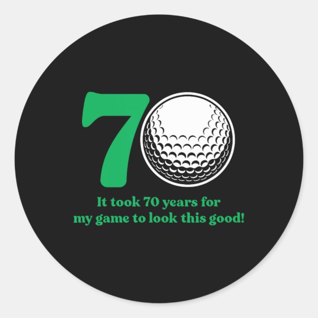 Adesivo Aniversário do 70 Golfista de Golfe de 70 anos (Frente)