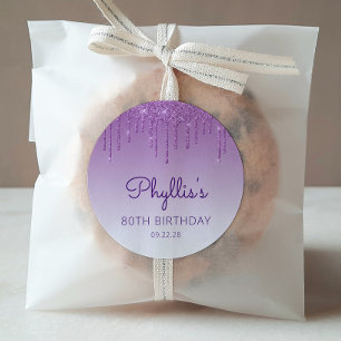 Adesivo Aniversário do 80 de Derramamento de Lixo Roxo